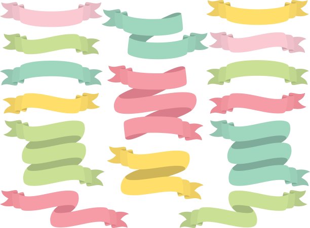 彩色丝带集图片下载