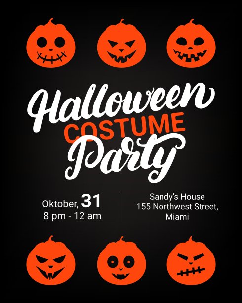 万圣节服装派对上手写的字母图片下载