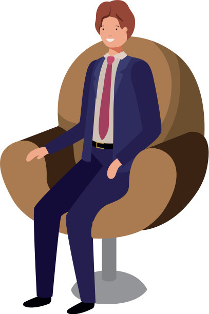 商人坐在椅子上的化身角色图片下载