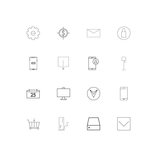 互联网技术线性瘦图标集图片下载