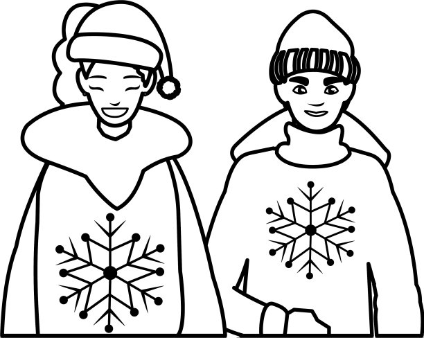 年轻夫妇和冬天的衣服图片下载