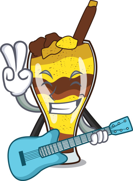 用吉它芒果达水果卡通吉祥物图片下载