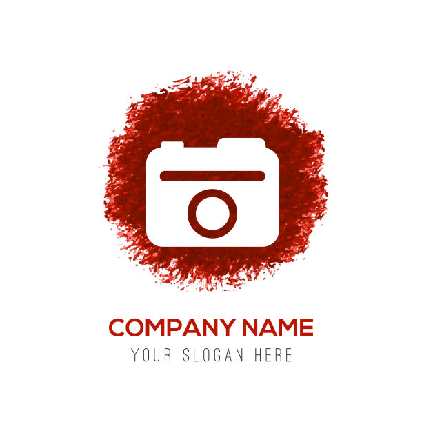 照片相机图标-红色水彩圈飞溅图片下载