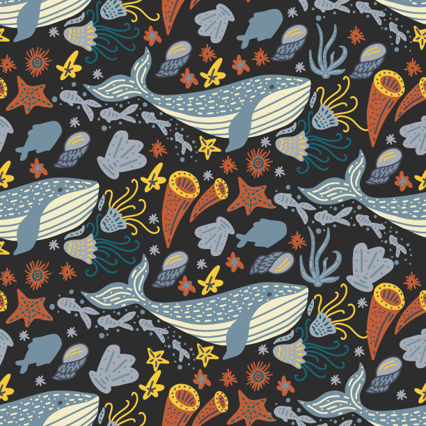 手绘海洋图案与各种海洋图片下载