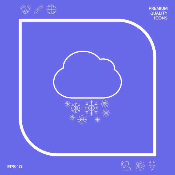 云雪线图标图形元素图片下载