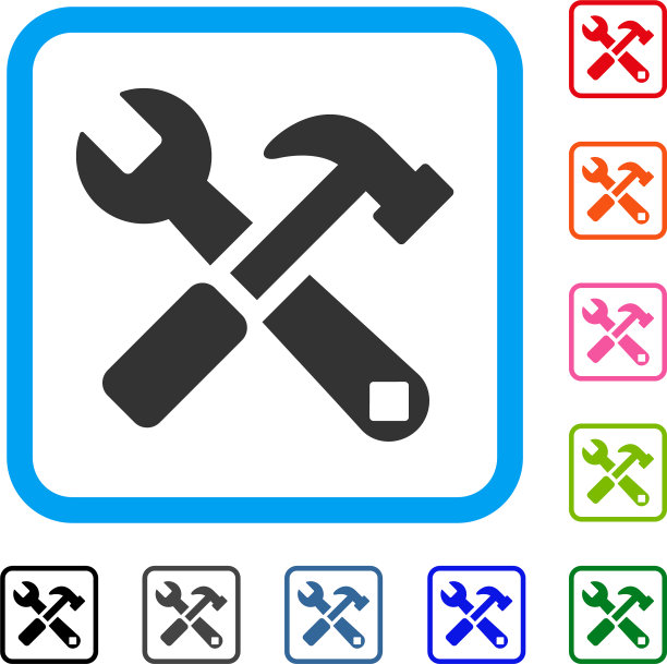 锤子和扳手框架图标图片下载