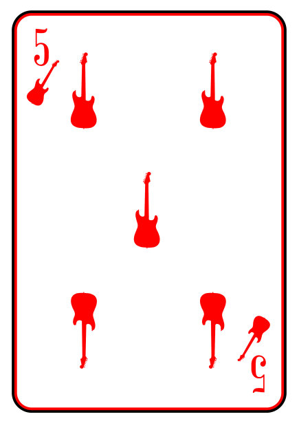 红色曲线吉他五图片下载
