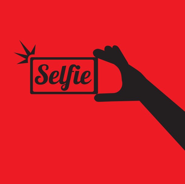 在智能手机上自拍照片的概念图标图片下载