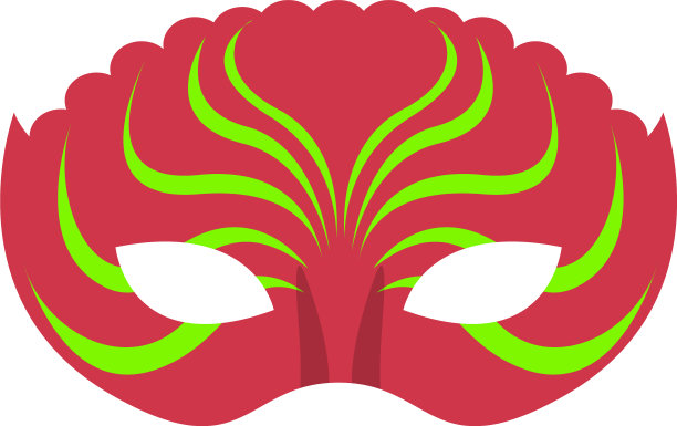 隔离彩色嘉年华面具图片下载