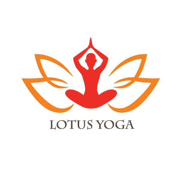瑜伽标志莲花概念设计图片下载