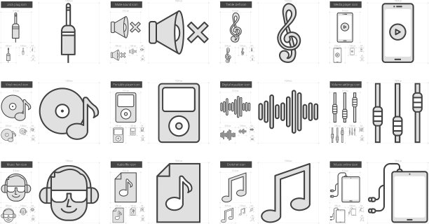 音乐线性图标合集图片下载
