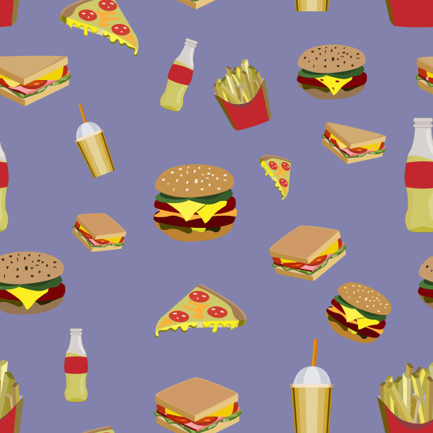 以快餐为代表的街头小吃模式的概念图片下载