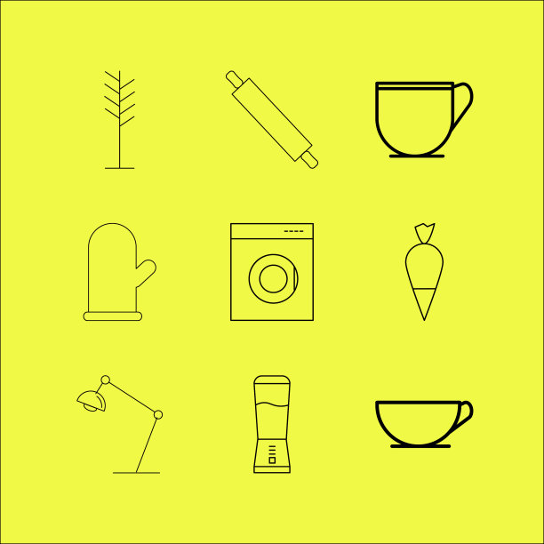 家电线形图标集图片下载