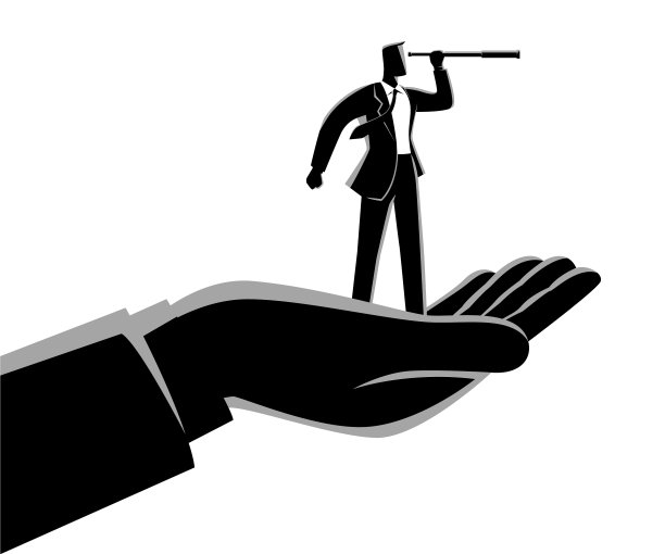 拿着一个用望远镜的商人图片下载