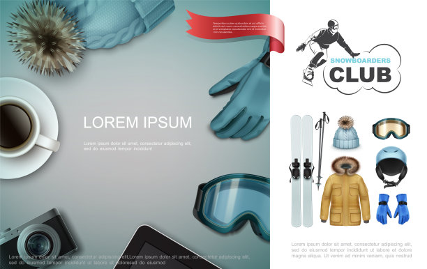 现实的寒假元素构成图片下载