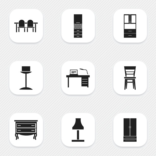 一套9可编辑的家具图标包括图片下载