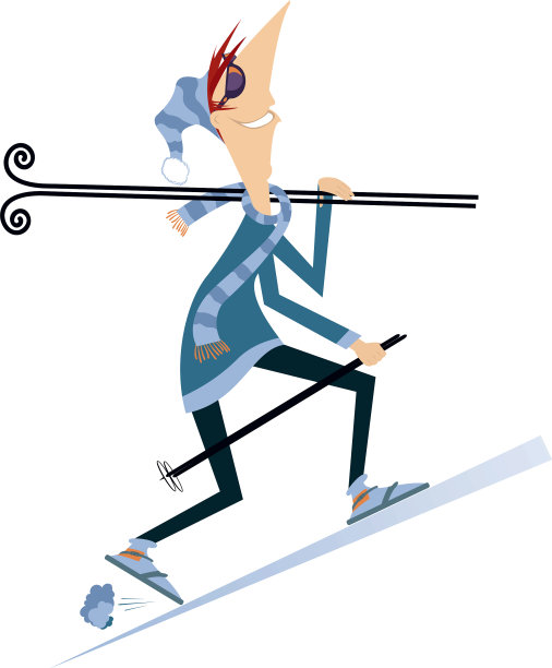 滑雪的人孤立图片下载