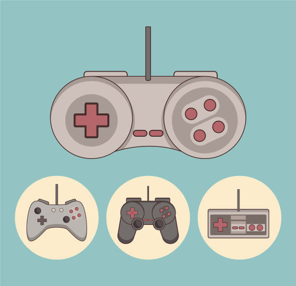 经典的视频游戏和控制台图标图片下载