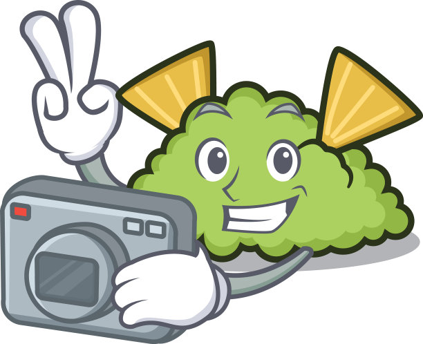 摄影师卡通风格的鳄梨酱吉祥物图片下载