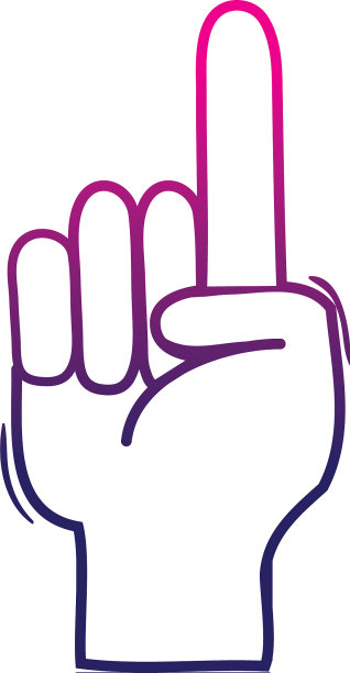 用食指手势表示手的颜色线图片下载