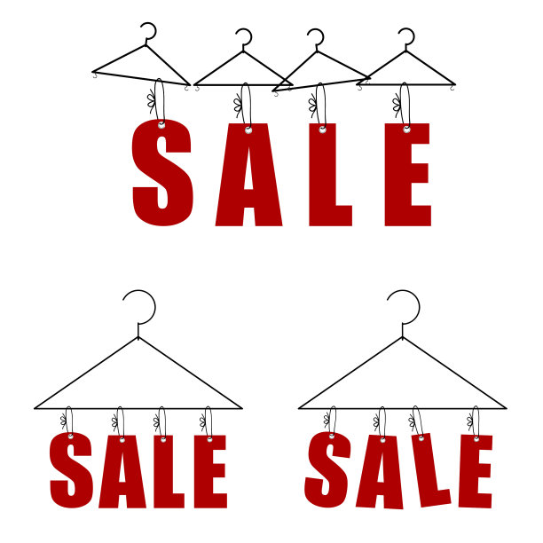 红色衣服衣架大减价图片下载