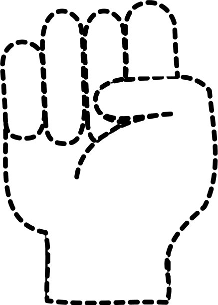 点形手与反对手势符号图片下载