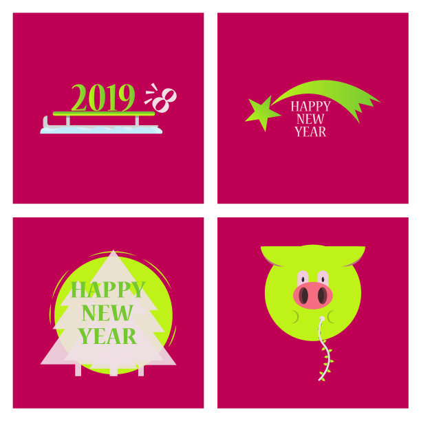 2019年新年贺卡庆祝活动快乐图片下载