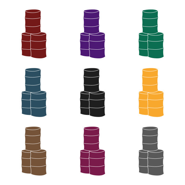 路障桶图标在黑色风格图片下载