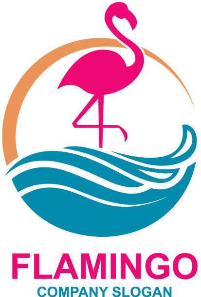 粉红色的火烈鸟会徽图片下载