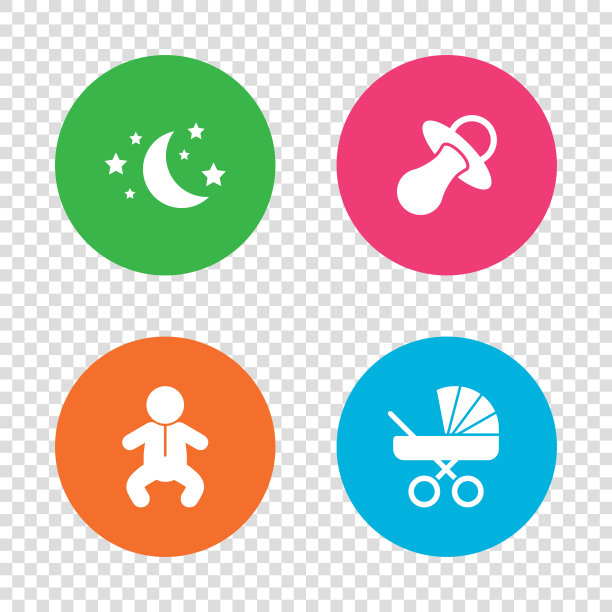 月亮和星星婴儿婴儿图标童车假人图片下载