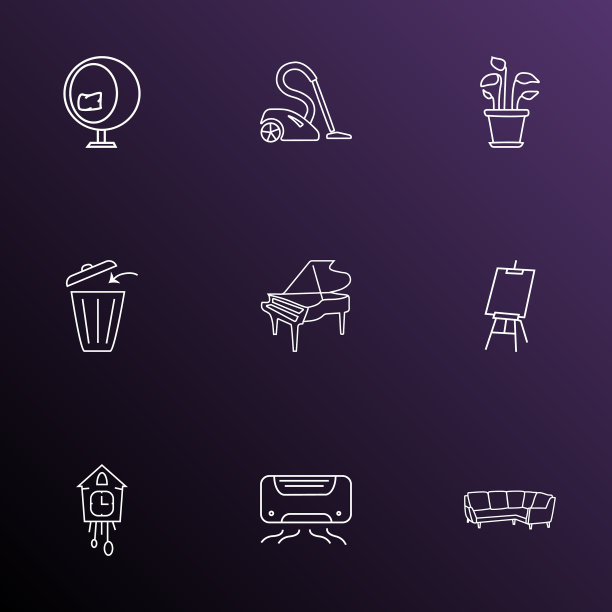 内部图标线条风格设置与布谷鸟时钟图片下载