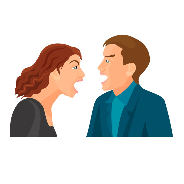 丈夫和妻子互相争吵、吵架图片下载