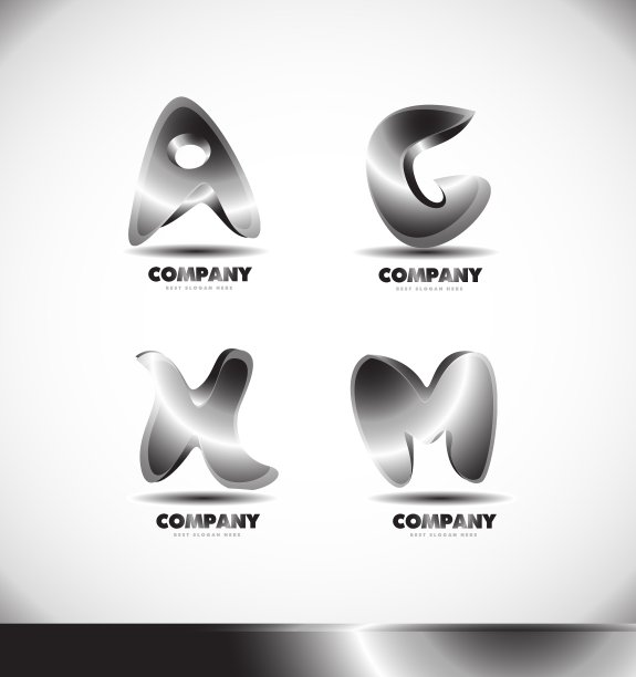 金属3d字母标志集图片下载