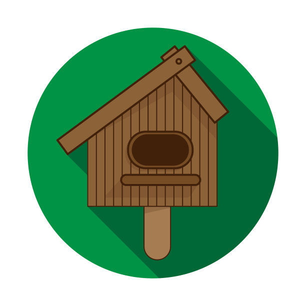 鸟笼图标上的白色背景图片下载