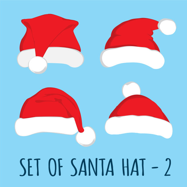 圣诞老人的红帽套上白色图片下载