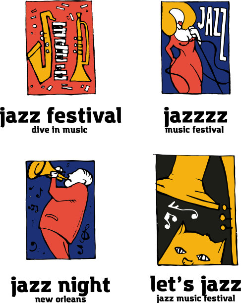 爵士音乐节标志集图片下载