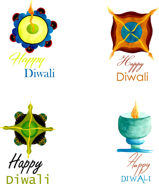 水彩排灯节标志收藏图片下载