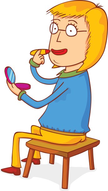 女孩使用口红图片下载