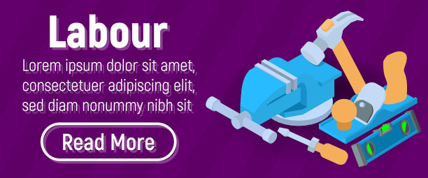 劳工概念旗帜等距风格图片下载