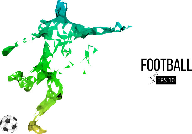 一个足球运动员的剪影图片下载