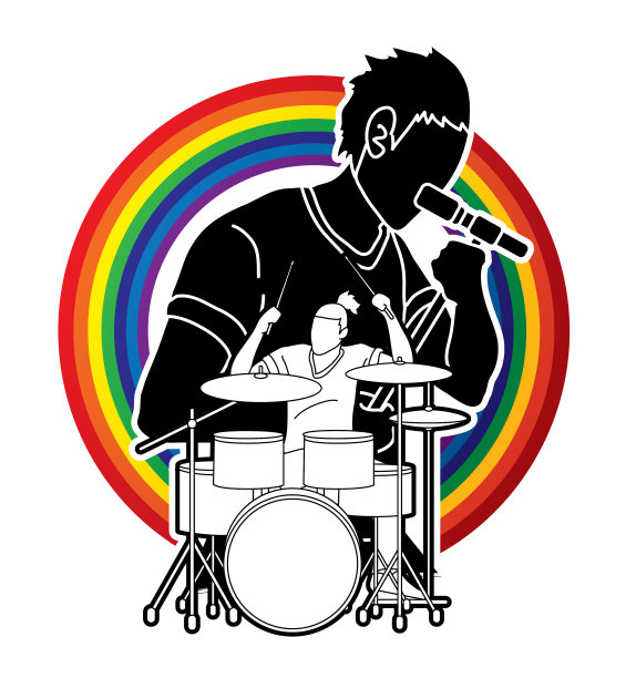 音乐家唱歌和演奏鼓乐乐队图片下载