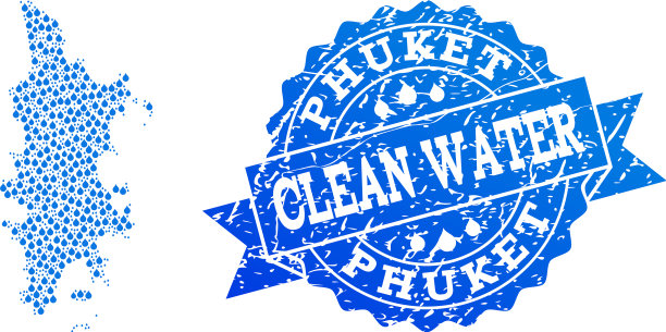 普吉岛马赛克地图与水露珠和垃圾图片下载