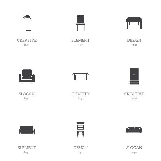 一套9可编辑的家具图标包括图片下载