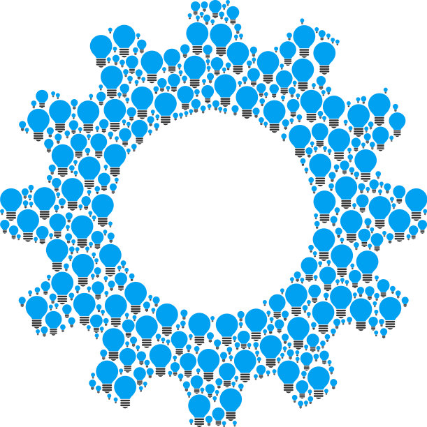 齿轮组成的电灯泡图标图片下载