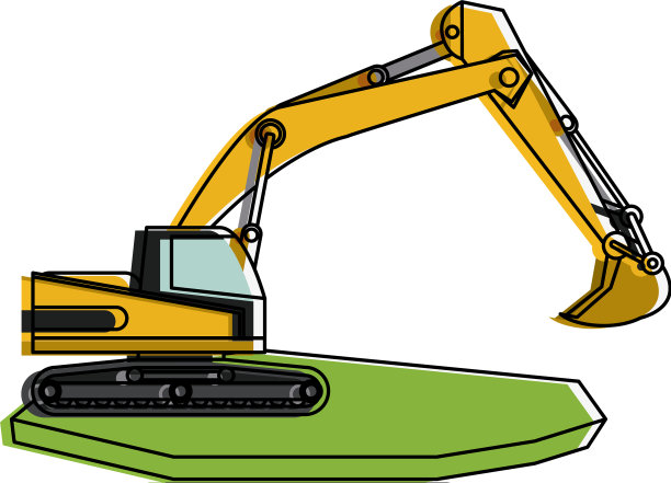 挖掘机是重型机械施工的标志形象图片下载