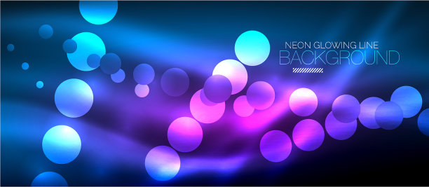 圆抽象光蓝色氖发光图片下载