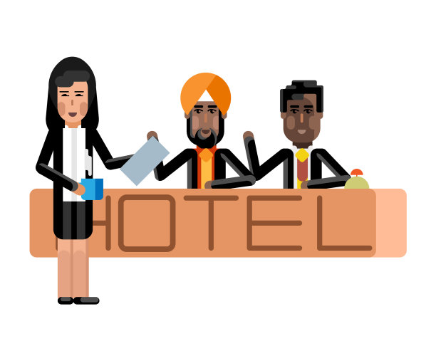 前台有印度和非洲接待员图片下载