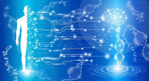 蓝色抽象背景技术概念图片下载