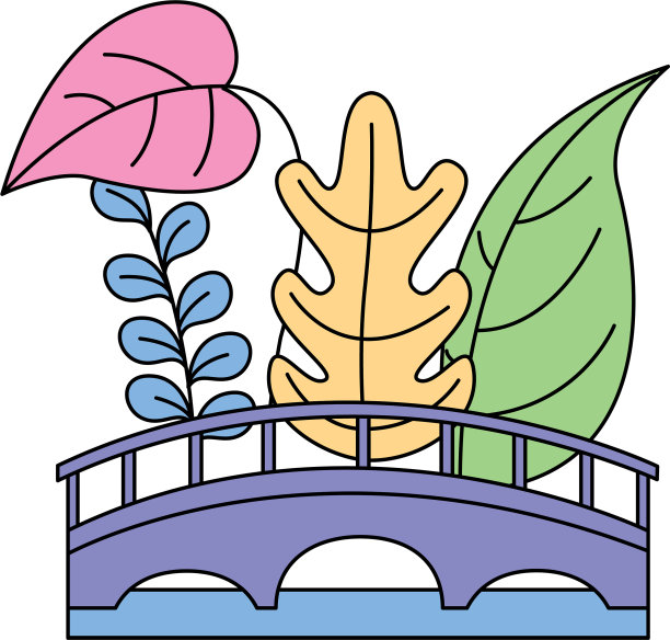 景观桥梁植物自然图片下载