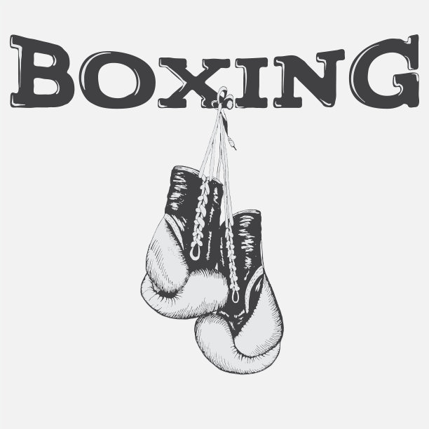 带拳击手套的图形标签图片下载